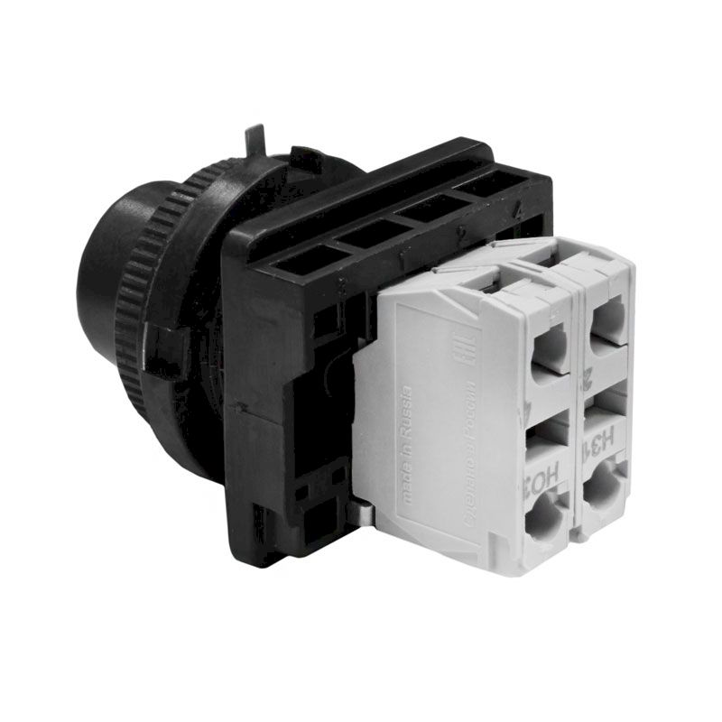 Переключатель управления ПЕ171/2 ключ на два положения с фиксацией,1з+1р,10А,диаметр посадочного отверстия 30мм,УХЛ3,IP40