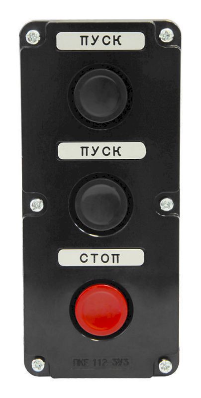 Пост кнопочный ПКЕ 112-3 У3 IP40   (карболит)  ГОСТ