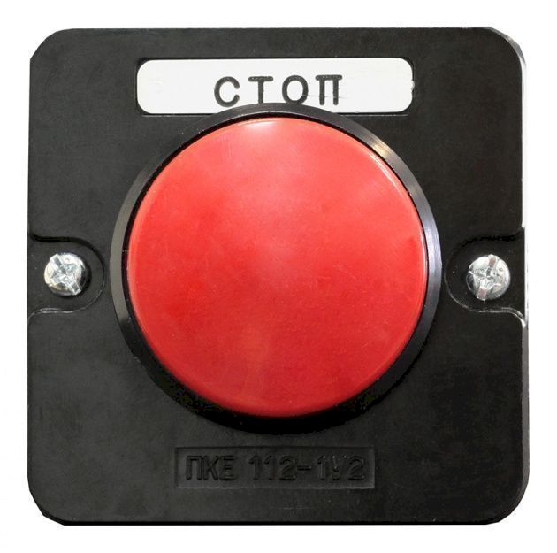 Пост кнопочный ПКЕ 122-1  У2 красный гриб IP54