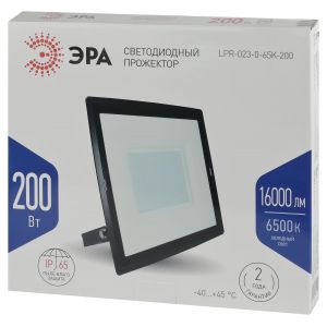Прожектор светодиодный уличный ЭРА LPR-023-0-65K-200 200Вт 6500K 16000Лм IP65 Прожектор светодиодный уличный ЭРА LPR-023-0-65K-200 200Вт 6500K 16000Лм IP65