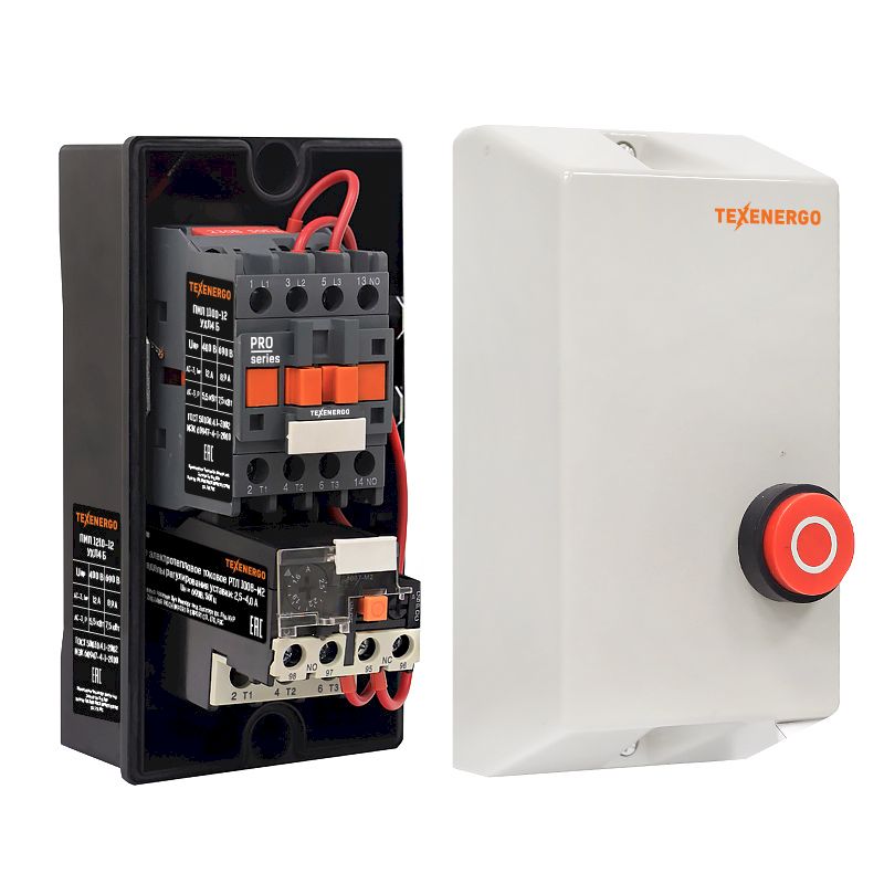 Пускатель магнитный ПМЛ 1210-12  230В  12А    У2 Б  РТЛ 1008-М2 (2,5-4А)    Теxenergo