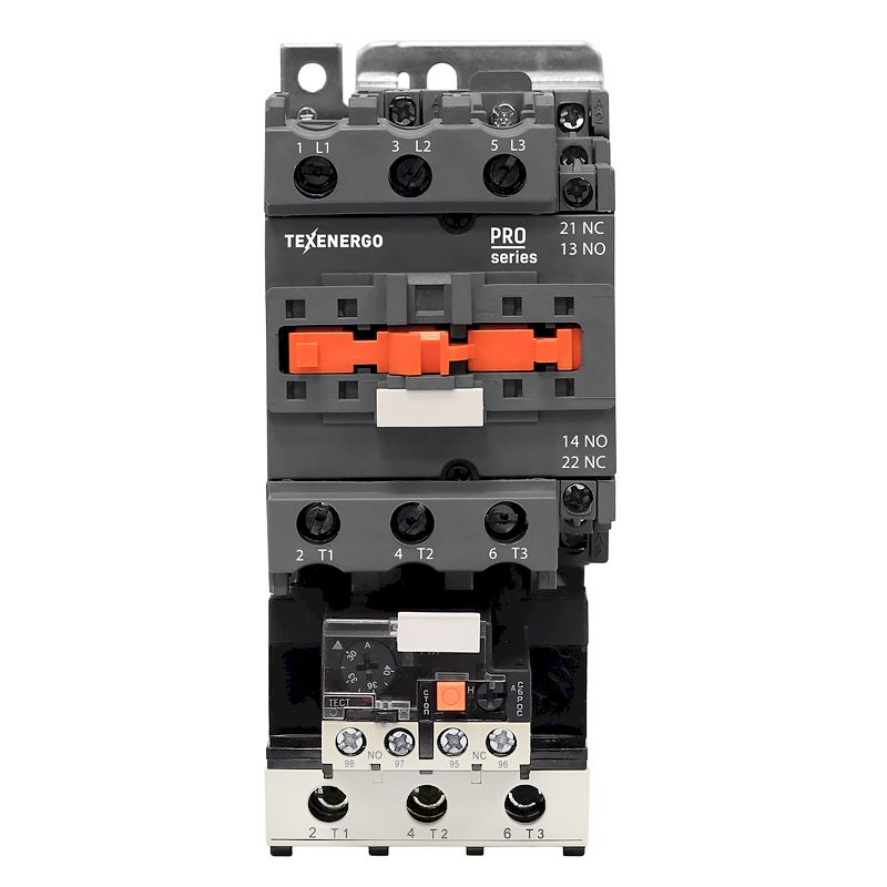 Пускатель магнитный ПМЛ 3200-40  230В  40А  1з+1р  УХЛ4 Б   РТЛ 2055-М2 (30-40А)  Теxenergo