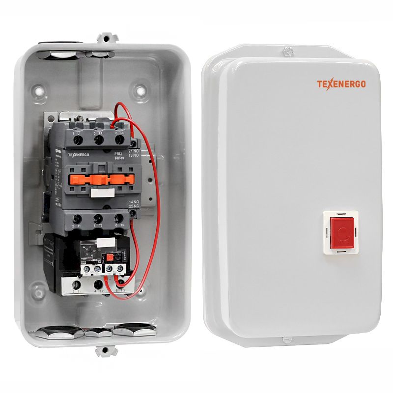 Пускатель магнитный ПМЛ 3210-40 230В 40А 1з+1р У2 Б РТЛ 2053-М2 (23-32А) Теxenergo Пускатель магнитный ПМЛ 3210-40 230В 40А 1з+1р У2 Б РТЛ 2053-М2 (23-32А) Теxenergo