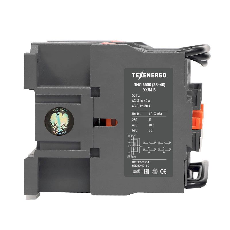 Пускатель магнитный ПМЛ 3500 230В 40А 2з УХЛ4 Б Cu Теxenergo Пускатель магнитный ПМЛ 3500 230В 40А 2з УХЛ4 Б Cu Теxenergo