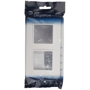 Рамка для розеток и выключателей ЭРА Elegance 14-5012-01 Classic, на 2 поста, белый
