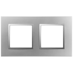 Рамка для розеток и выключателей ЭРА Elegance 14-5012-03 Classic, на 2 поста, алюминий Рамка для розеток и выключателей ЭРА Elegance 14-5012-03 Classic, на 2 поста, алюминий