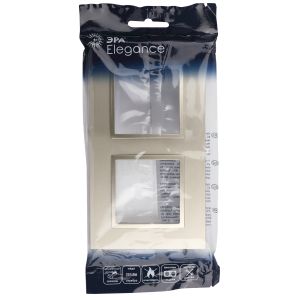 Рамка для розеток и выключателей ЭРА Elegance 14-5012-04 Classic, на 2 поста, шампань