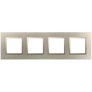 Рамка для розеток и выключателей ЭРА Elegance 14-5014-04 Classic, на 4 поста, шампань Рамка для розеток и выключателей ЭРА Elegance 14-5014-04 Classic, на 4 поста, шампань