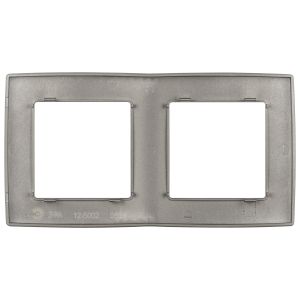 Рамка для розеток и выключателей ЭРА Серия 12 12-5002-16 на 2 поста, титан Рамка для розеток и выключателей ЭРА Серия 12 12-5002-16 на 2 поста, титан