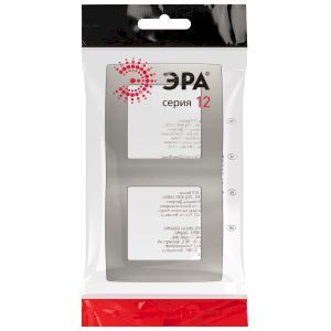 Рамка для розеток и выключателей ЭРА Серия 12 12-5002-16 на 2 поста, титан Рамка для розеток и выключателей ЭРА Серия 12 12-5002-16 на 2 поста, титан