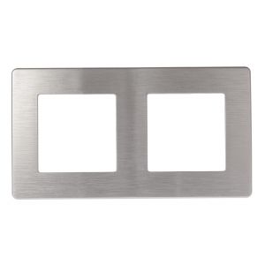 Рамка для розеток и выключателей ЭРА Серия 12 12-5102-03 на 2 поста, Сатин, алюминий Рамка для розеток и выключателей ЭРА Серия 12 12-5102-03 на 2 поста, Сатин, алюминий