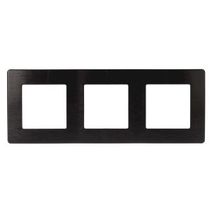 Рамка для розеток и выключателей ЭРА Серия 12 12-5103-06 на 3 поста, Сатин, чёрный