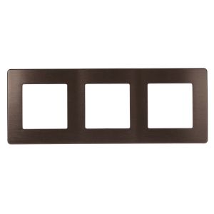 Рамка для розеток и выключателей ЭРА Серия 12 12-5103-13 на 3 поста, Сатин, бронза Рамка для розеток и выключателей ЭРА Серия 12 12-5103-13 на 3 поста, Сатин, бронза