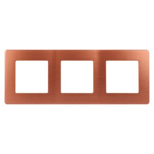 Рамка для розеток и выключателей ЭРА Серия 12 12-5103-14 на 3 поста, Сатин, медь Рамка для розеток и выключателей ЭРА Серия 12 12-5103-14 на 3 поста, Сатин, медь