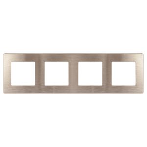Рамка для розеток и выключателей ЭРА Серия 12 12-5104-04 на 4 поста, Сатин, шампань Рамка для розеток и выключателей ЭРА Серия 12 12-5104-04 на 4 поста, Сатин, шампань