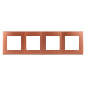 Рамка для розеток и выключателей ЭРА Серия 12 12-5104-14 на 4 поста, Сатин, медь
