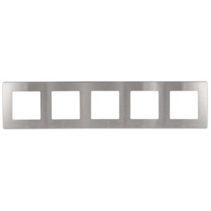 Рамка для розеток и выключателей ЭРА Серия 12 12-5105-03 на 5 постов, Сатин, алюминий Рамка для розеток и выключателей ЭРА Серия 12 12-5105-03 на 5 постов, Сатин, алюминий