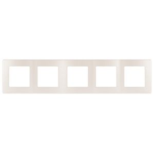 Рамка для розеток и выключателей ЭРА Серия 12 12-5105-15 на 5 постов, Сатин, перламутр Рамка для розеток и выключателей ЭРА Серия 12 12-5105-15 на 5 постов, Сатин, перламутр