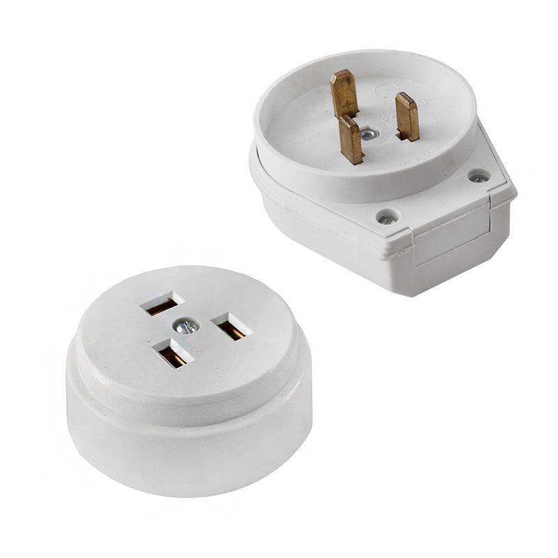 Разъём РВШ 32-002 УХЛ4 32А о/у  белый,  латунные контакты