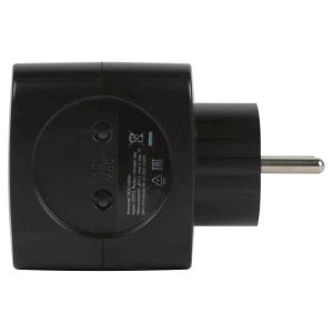 Разветвитель электрический ЭРА SP-2-USB-B на 2 розетки 220V + 2xUSB 2400mA, без заземл 10А (черный)
