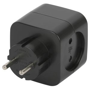 Разветвитель электрический ЭРА SP-2-USB-B на 2 розетки 220V + 2xUSB 2400mA, без заземл 10А (черный)