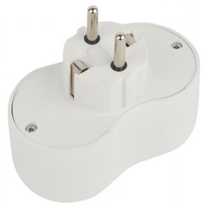 Разветвитель электрический ЭРА SPx-2e-W на 2 розетки с заземлением 16А белый