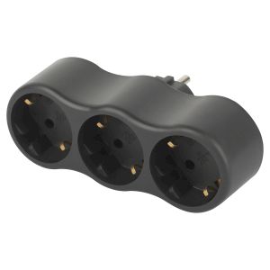 Разветвитель электрический ЭРА SPx-3e-B на 3 розетки с заземлением 16А черный Разветвитель электрический ЭРА SPx-3e-B на 3 розетки с заземлением 16А черный