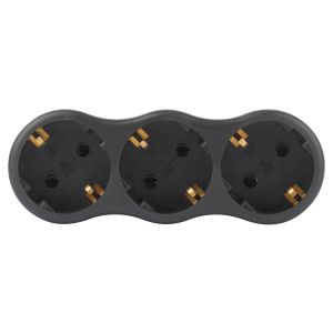 Разветвитель электрический ЭРА SPx-3e-B на 3 розетки с заземлением 16А черный Разветвитель электрический ЭРА SPx-3e-B на 3 розетки с заземлением 16А черный