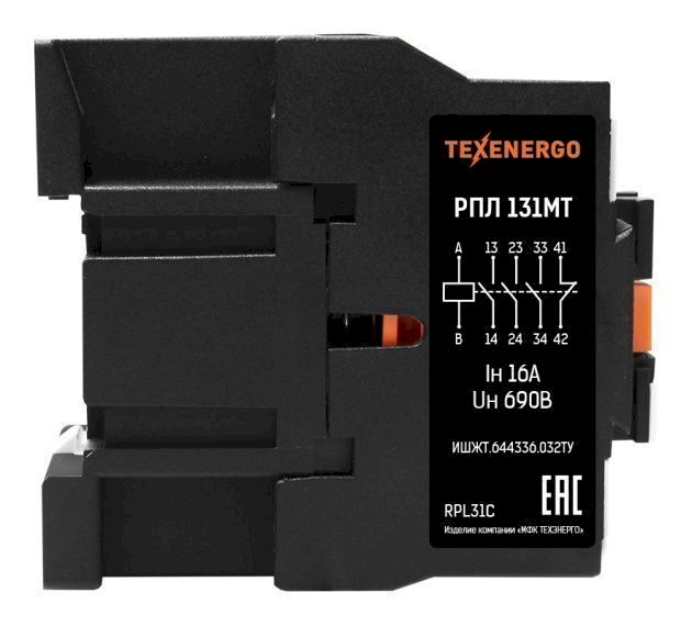 Реле промежуточное РПЛ 131МТ 0*4Б 16А   36В 3HO+1НЗ Texenergo
