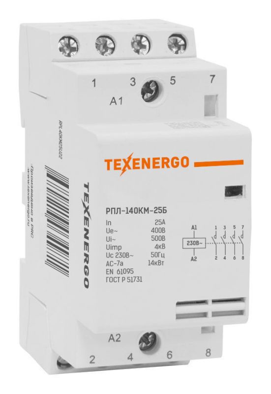 Реле промежуточное РПЛ-140КМ-25Б 25А 230В 4HO+0НЗ Texenergo