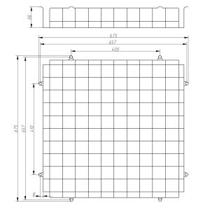 Решетка защитная ЭРА SPO-BAR-650-650 из армированной стали для светильников 657х657х98 армстронг