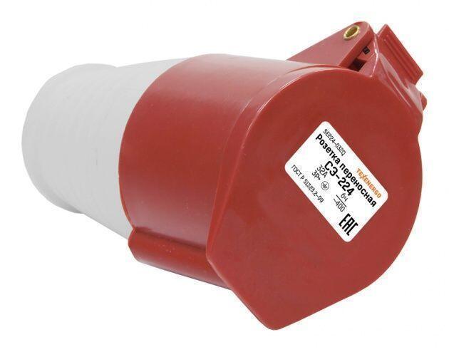 Розетка 224 переносная 3Р+PE 32А 380B IP44 Розетка 224 переносная 3Р+PE 32А 380B IP44