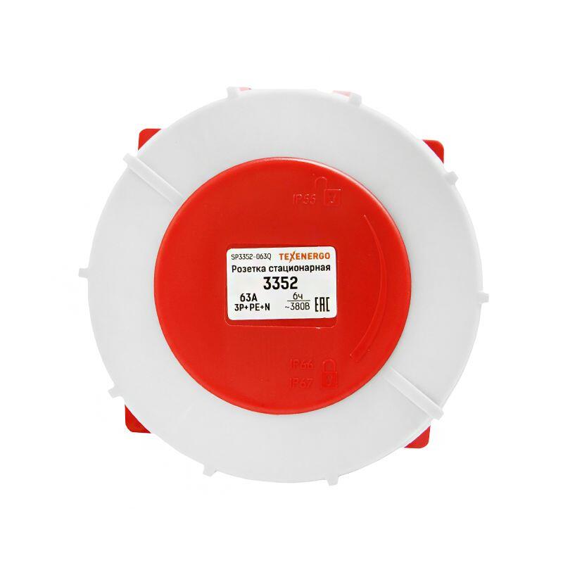 Розетка 3352 стац.  СУ 3P+PE+N    63А   380В  IP67