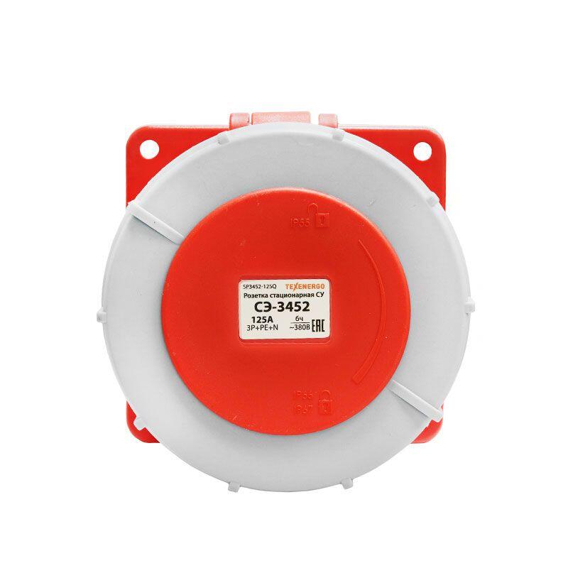 Розетка 3452 стац.  СУ 3P+PE+N   125А  380В  IP67