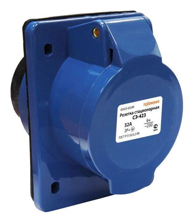 Розетка 423 стац. СУ 2Р+PE 32А 220В IP44 Розетка 423 стац. СУ 2Р+PE 32А 220В IP44
