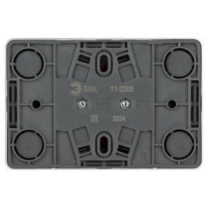 Розетка ЭРА Эксперт 11-2205-03 двойная с заземлением 2х2P+E Schuko IP20 16A-250В ОУ алюминий