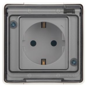 Розетка ЭРА Эксперт 11-2501-01 2P+E IP55, 16A-250В, ОУ, белый