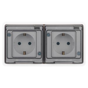 Розетка ЭРА Эксперт 11-2524-01 2х2P+E гориз. IP55, шторки, 16A-250В, СУ, белый Розетка ЭРА Эксперт 11-2524-01 2х2P+E гориз. IP55, шторки, 16A-250В, СУ, белый