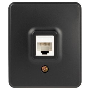 Розетка ЭРА Эксперт 11-3203-05 информационная RJ45, IP20, ОУ, антрацит