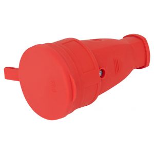 Розетка ЭРА RX10-R-IP44 каучуковая c заземлением 16А IP44 прямая красная