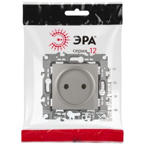 Розетка ЭРА Серия 12 12-2105-16 , 2P, 16А-250В, титан
