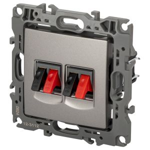 Розетка ЭРА Серия 12 12-3112-16 аудио двойная, титан Розетка ЭРА Серия 12 12-3112-16 аудио двойная, титан