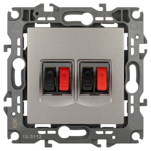 Розетка ЭРА Серия 12 12-3112-16 аудио двойная, титан Розетка ЭРА Серия 12 12-3112-16 аудио двойная, титан