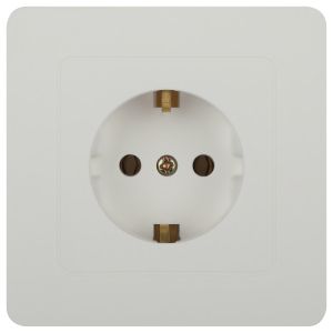 Розетка Intro 7-202-01 Style с заземлением 2P+E Schuko, 16А-250В, IP20, СУ, белый