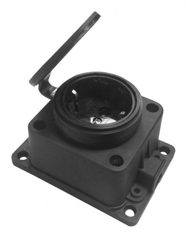 Розетка каучук. настенная 1-я с З/К  и  защитной крышкой