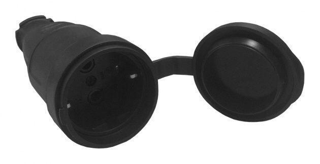 Розетка каучук. перенос. с З/К с защитной крышкой   IP44