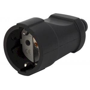 Rx4-B ЭРА Розетка кабельная с/з прямая ПВХ 16A черная (20/240/1920)