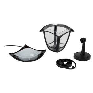 Садово-парковый светильник ЭРА ДБУ 07-8-002 Дели 2 черный 4 гранный настенный IP44 светодиодный 8Вт 3000K