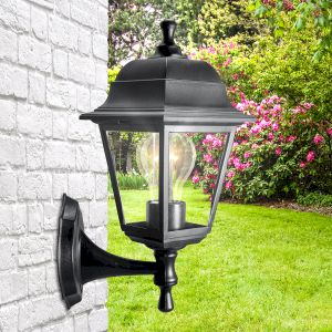 Садово-парковый светильник ЭРА НБУ 04-60-001 черный 4 гранный настенный IP44 Е27 max60Вт Садово-парковый светильник ЭРА НБУ 04-60-001 черный 4 гранный настенный IP44 Е27 max60Вт