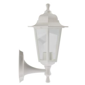 Садово-парковый светильник ЭРА НБУ 06-60-001 белый 6 гранный настенный IP44 Е27 max60Вт